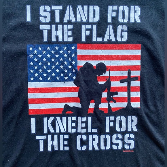 Woman’s Patriotic T-Shirt ‘I Stand For The Flag’ Black T-Shirt - Picture 2 of 6